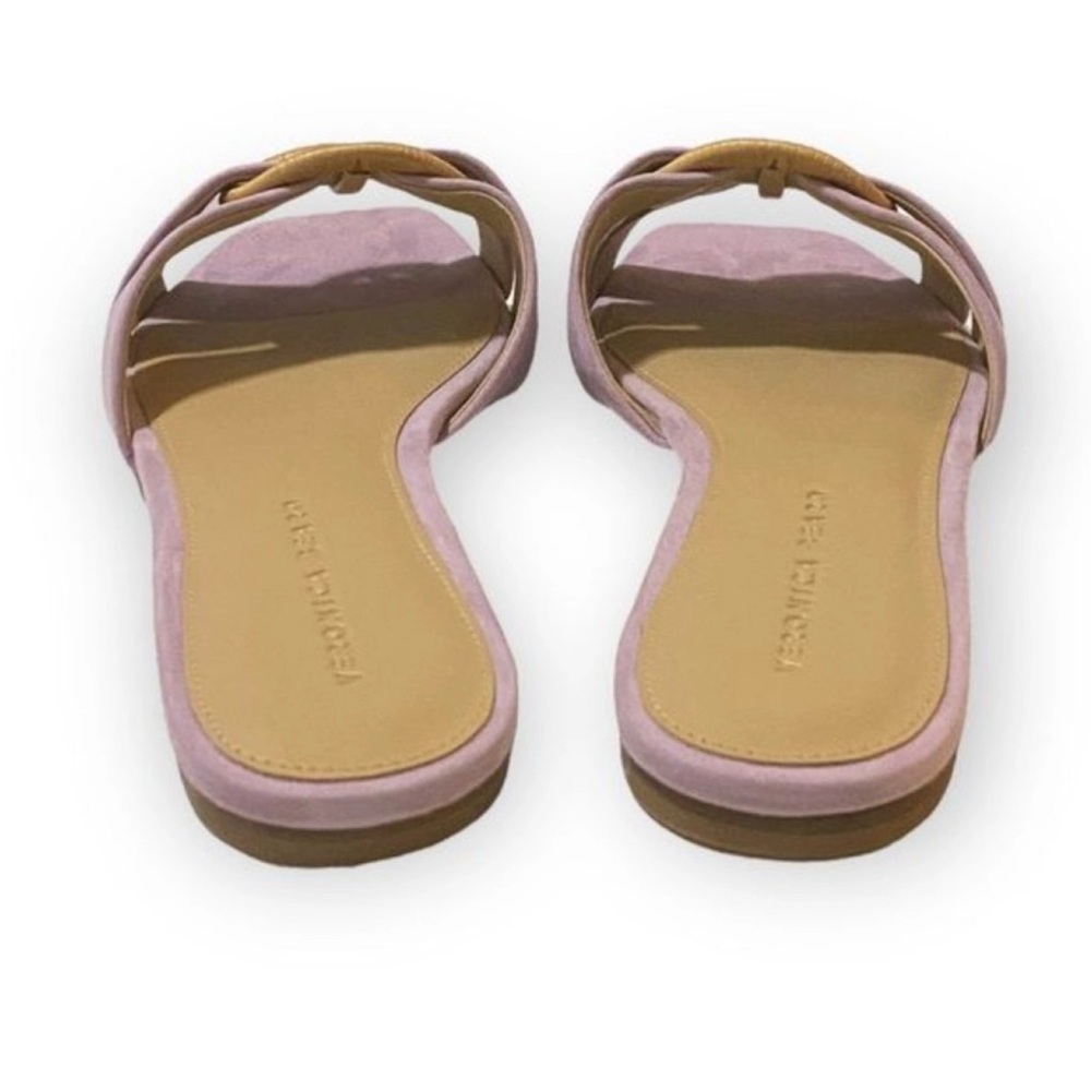 Veronica Beard Madeira Suede Mauve /Pale Purple & Rafia Slip On Sandals 10 M - Picture 3 of 8